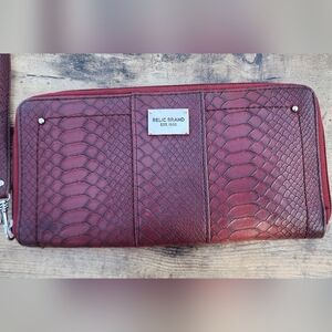 Relic Brand Red Snake Print Wallet